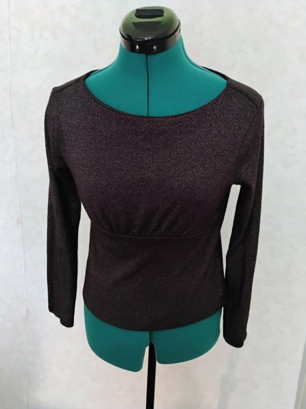 Banana Republic Dark Plum Metallic Shimmer Empire Waist Top XS
